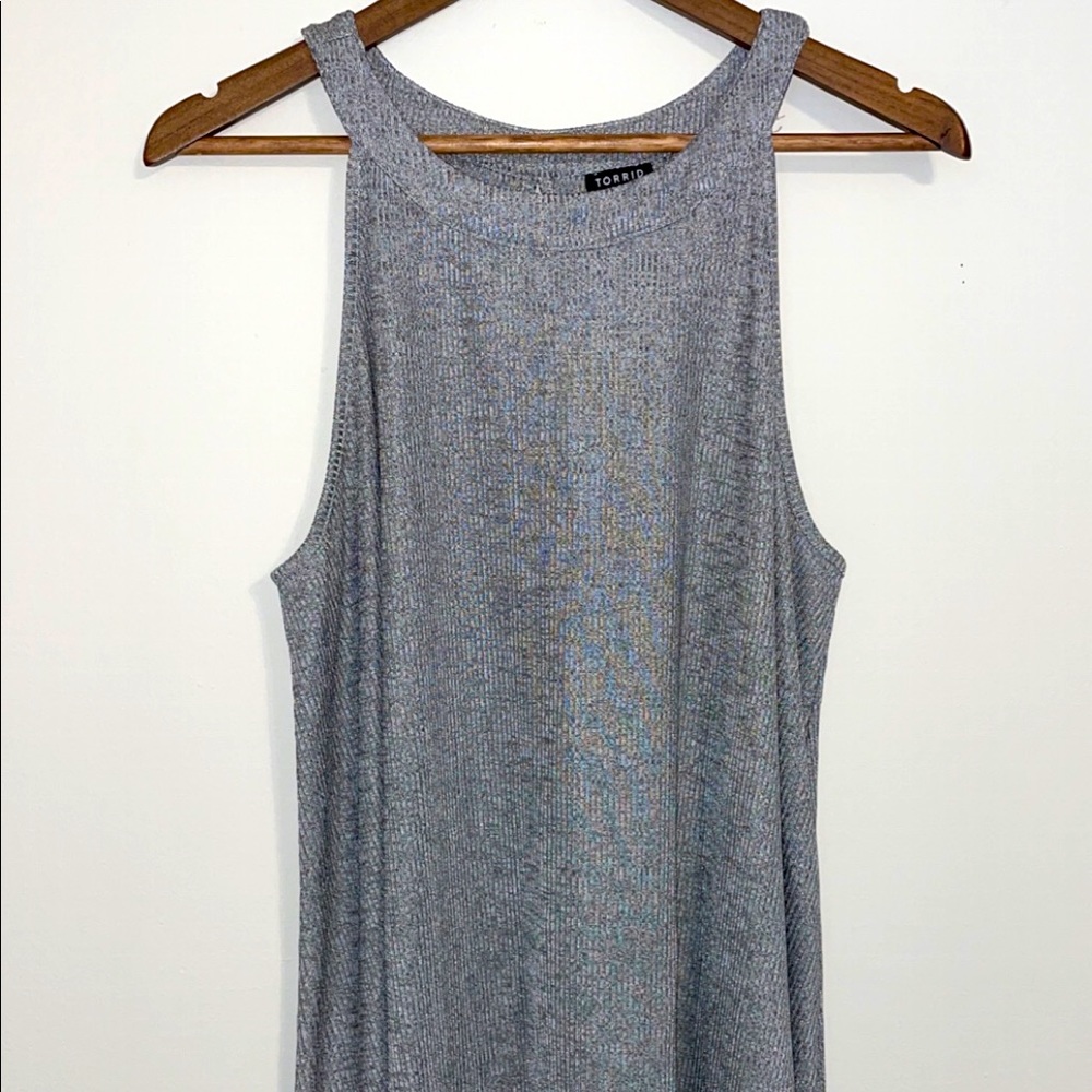 TORRID—Size 2 blouse. Silver. No rips or stains.